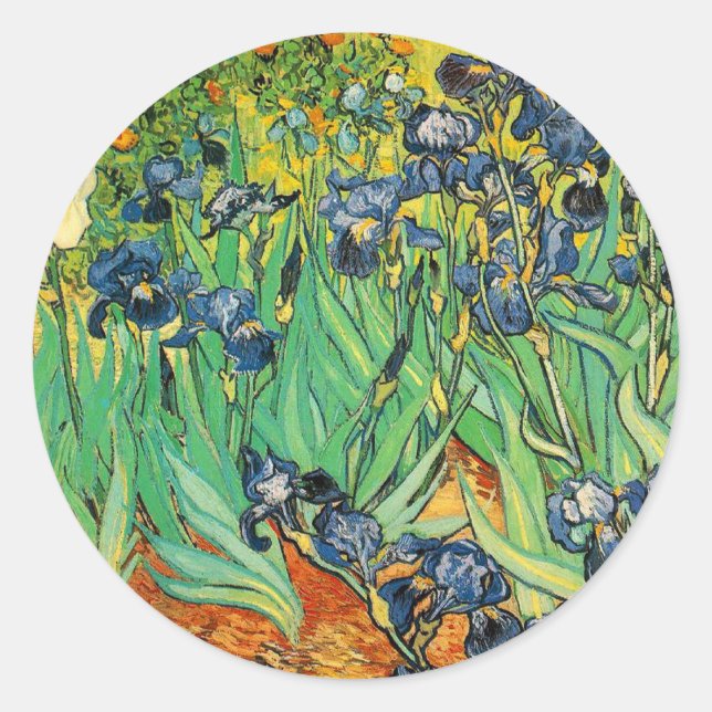 Vicent van Gogh, Irises Classic Round Sticker (Front)