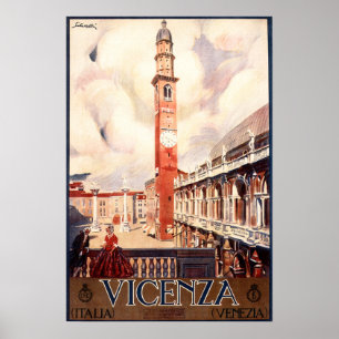 VICENZA Basilica Palladiana Vintage Italian Travel Poster