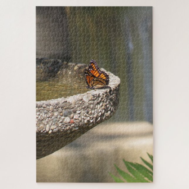Viceroy Butterfly at the Fountain Puzzle (Vertical)