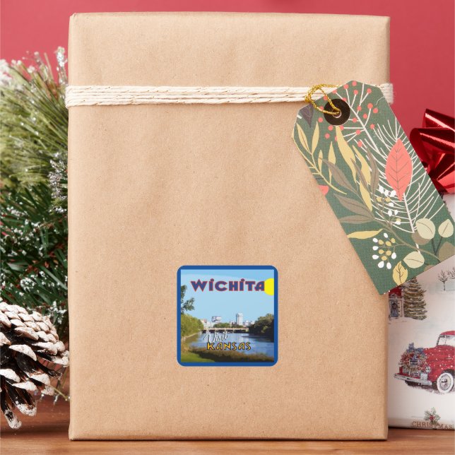Vichita, Cansas Square Sticker (Holiday)