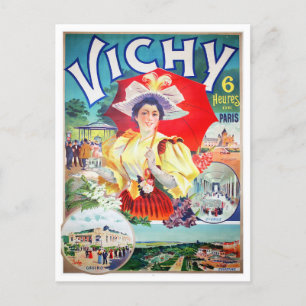 Vichy France vintage travel Postcard