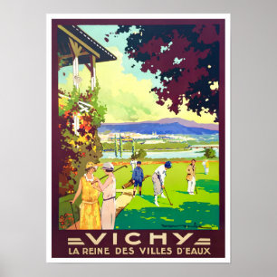 Vichy France vintage travel Poster
