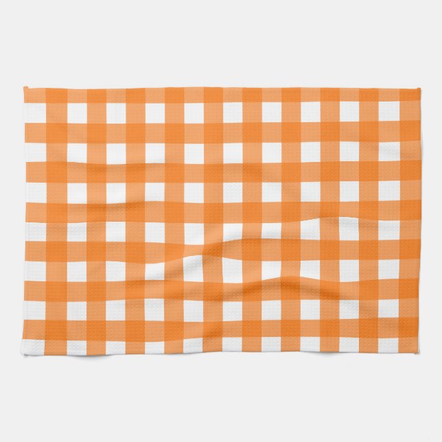 Vichy Orange Kitchen Towel (Horizontal)
