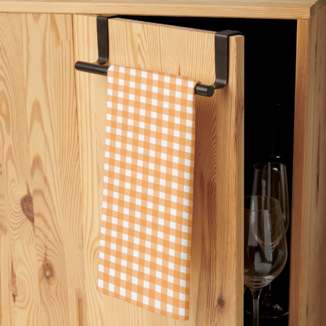 Vichy Orange Kitchen Towel (Thirds Fold)