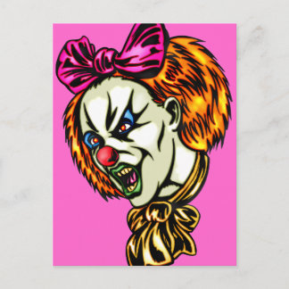 Vicious Female Clown Postcard