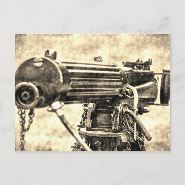 Vickers Machine Gun Vintage Postcard (Front)