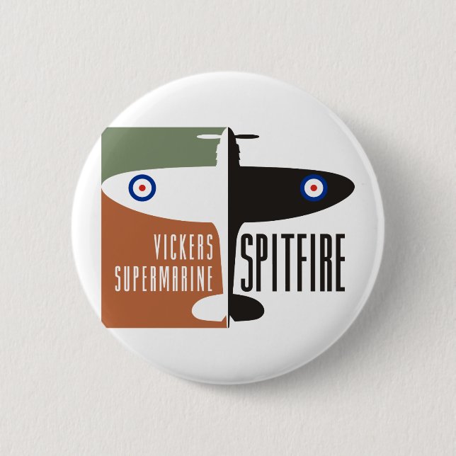 vickers supermarine spitfire 2 inch round button (Front)