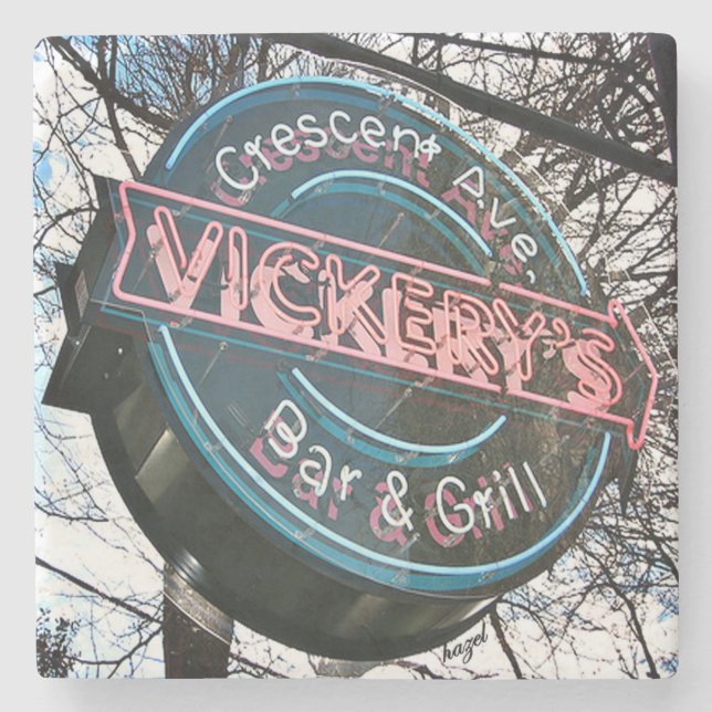 Vickery's Bar, Vickery's Atlanta, Vickery's  Stone Coaster (Front)