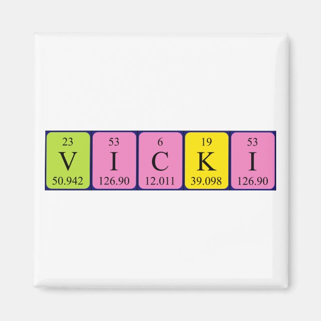 Vicki periodic table name magnet (Front)