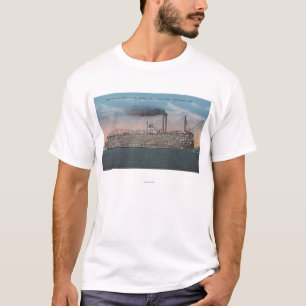 Vicksburg, MS - View of Boat with Cotton Onboard T-Shirt