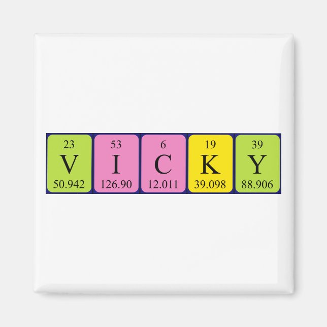 Vicky periodic table name magnet (Front)
