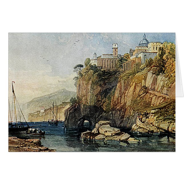 Vico, Bay of Naples - Watercolor Painting Card (Front Horizontal)