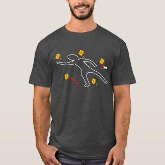 Victim Murder Crime Scene Chalk Outlinerue Crime f T-Shirt