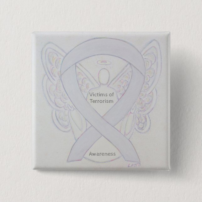 Victims of Terrorism Awareness White Ribbon Pin (Front)