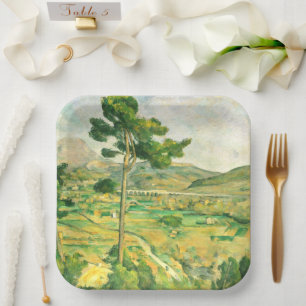 Victoire and the Viaduct Paul Cezanne Paper Plate