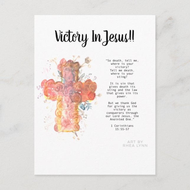 Victoire en Jésus Carte postale (Devant)