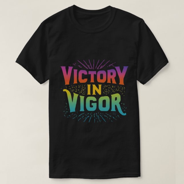 Victoire en tshirt coloré vigoureux (Design devant)