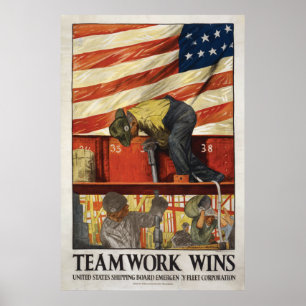 victoires du travail d'équipe 20x30, affiche de