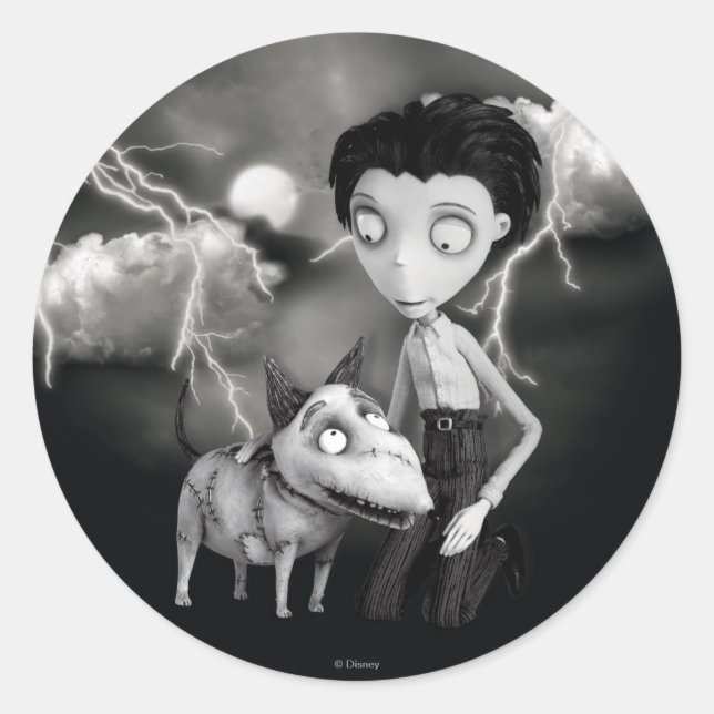 Victor and Sparky Classic Round Sticker (Front)