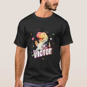VICTOR - Cute Boy Name with cute Dinosaur T-Shirt