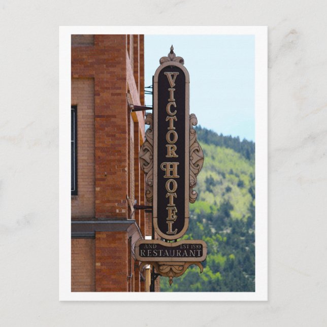 Victor Hotel, Colorado Postcard (Front)