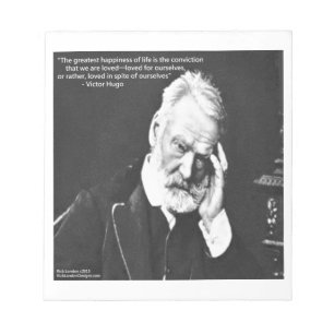 Victor Hugo & Happiness Quote Gifts Tees Etc Notepad