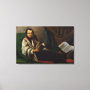Victor Hugo on his divan, c.1830-40 Canvas Print