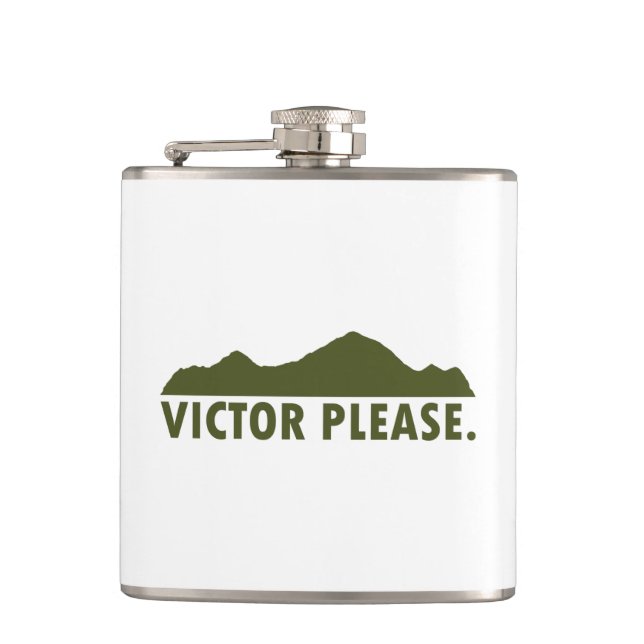 Victor Idaho Please Hip Flask (Front)