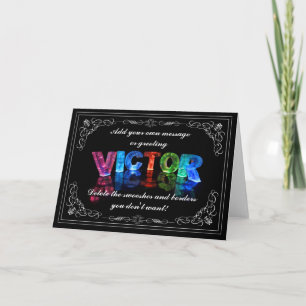 Victor - Nom en lumières carte de voeux (Photo)