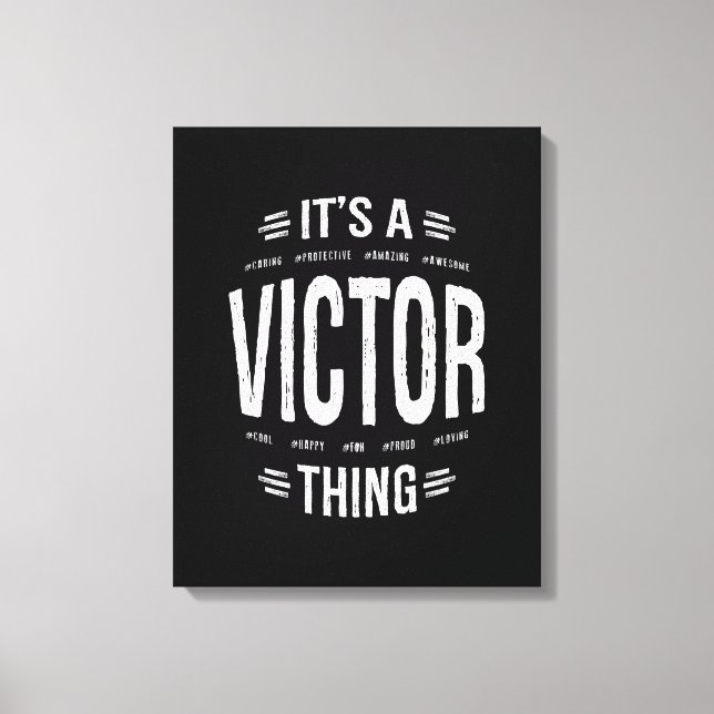 Victor Personalized Name Birthday Gift Canvas Print (Front)