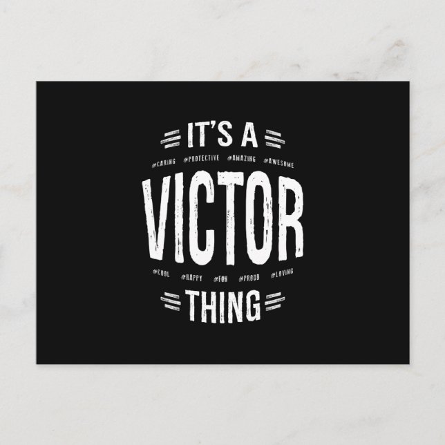 Victor Personalized Name Birthday Gift Postcard (Front)