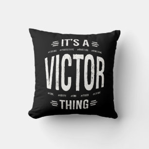 Victor Personalized Name Birthday Gift Throw Pillow