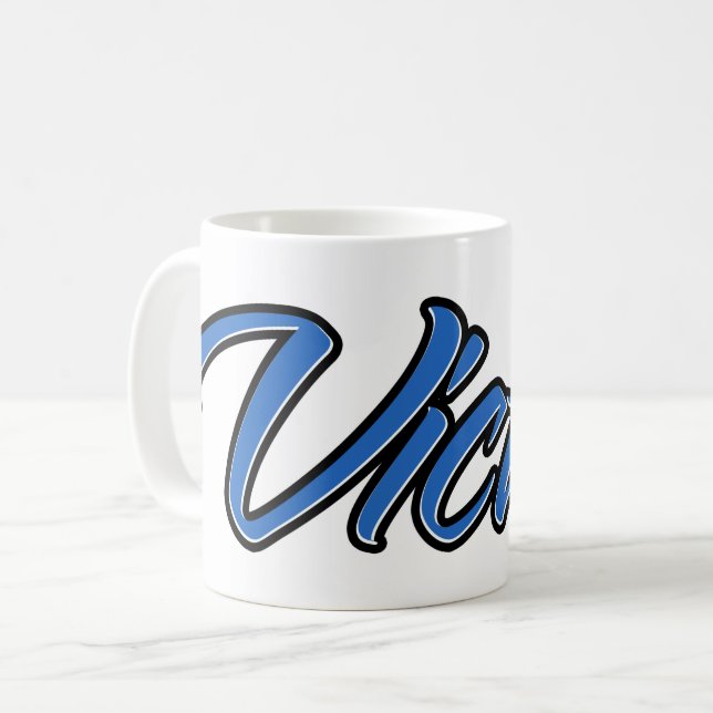 Victor Prénom Blue Tasse Café (Devant gauche)