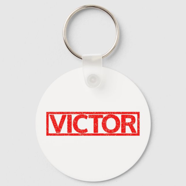 Victor Stamp Keychain (Front)