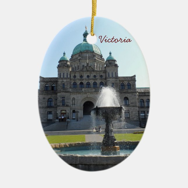 Victoria, BC, Canada Ceramic Ornament (Front)