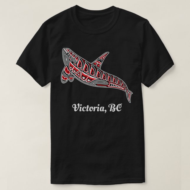 Victoria, BC Canada Native Upward Orca Killer Whal T-Shirt (Design Front)