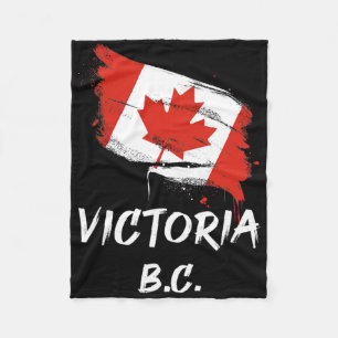 Victoria Bc Canada Splatter Flag Trip Vacation Fleece Blanket