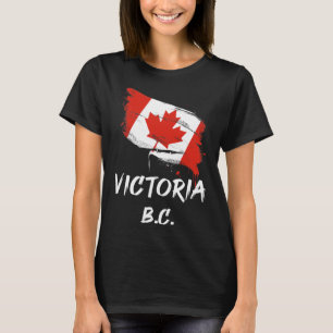 Victoria Bc Canada Splatter Flag Trip Vacation T-Shirt