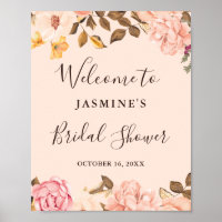 Victoria Blush Floral Bridal Shower Sign