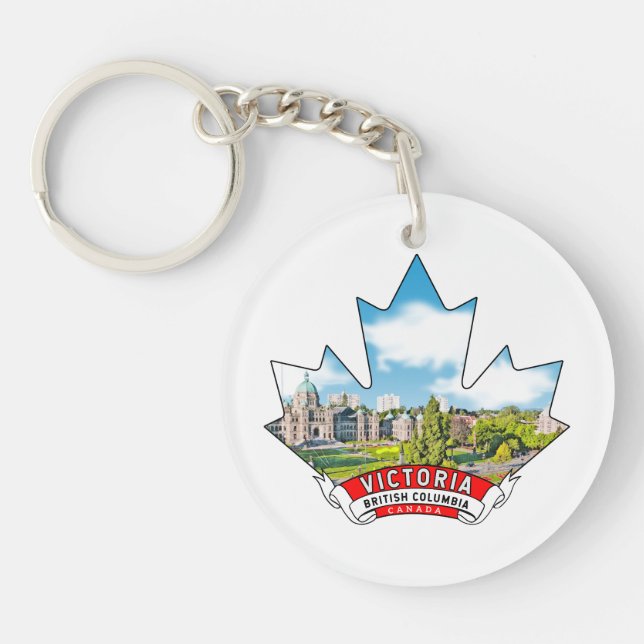 Victoria, British Columbia Canada Maple Keychain (Front)