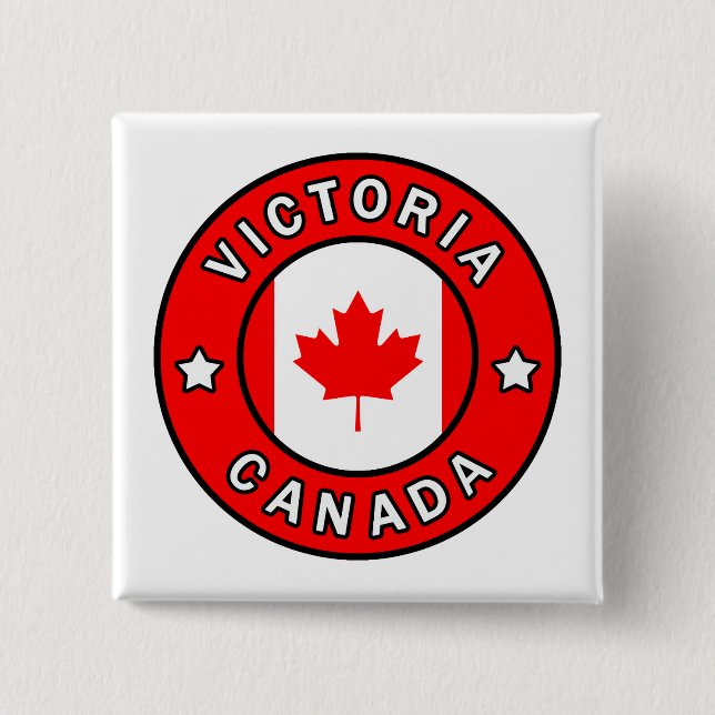 Victoria Canada 2 Inch Square Button (Front)