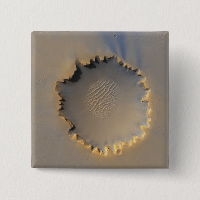 Victoria Crater on Mars 2 Inch Square Button (Front)
