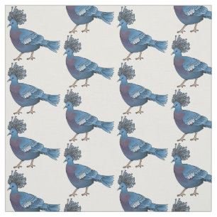 Victoria crowned pigeon bird cartoon illustration fabric