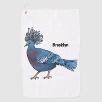 Victoria crowned pigeon bird cartoon illustration