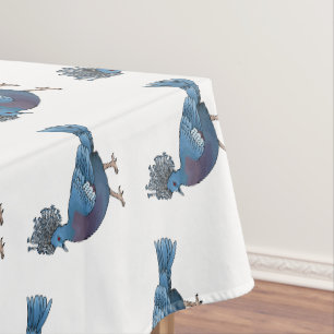 Victoria crowned pigeon bird cartoon illustration tablecloth