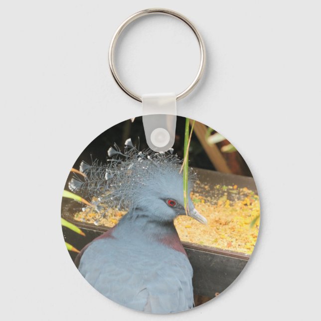 Victoria crowned pigeon keychain (Front)