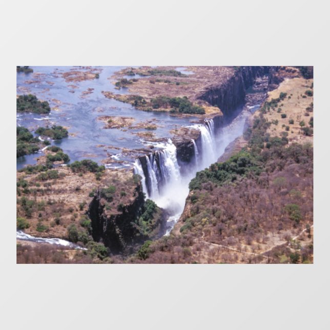 Victoria Falls aerial view - Zimbabwe, Africa Window Cling (Sheet)