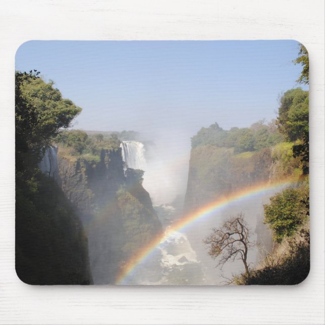Victoria Falls Rainbow Waterfall Mouse Pad (Front)