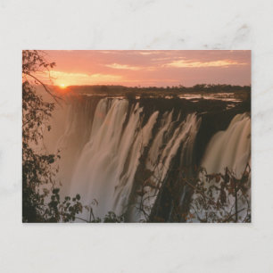 Victoria Falls with sun on horizon, Victoria Postcard
