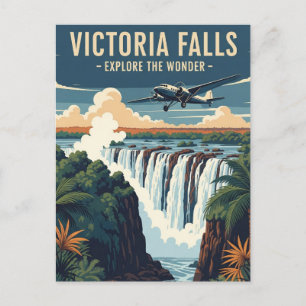 Victoria Falls Zambia Zimbabwe Travel Vintage Postcard